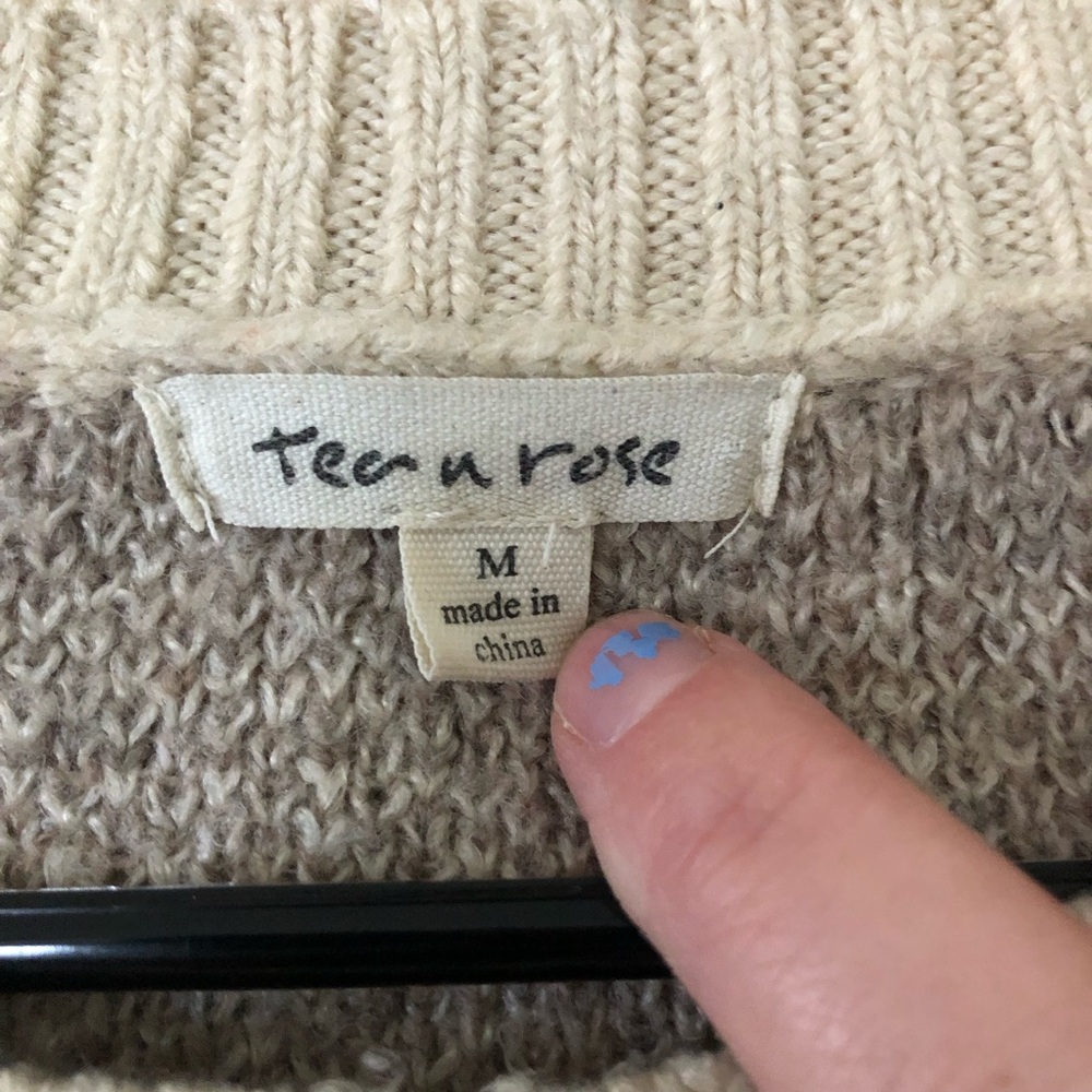 Fair Isle Print Sweater in Light Mauve and Tan Sz M - Picture 3 of 5